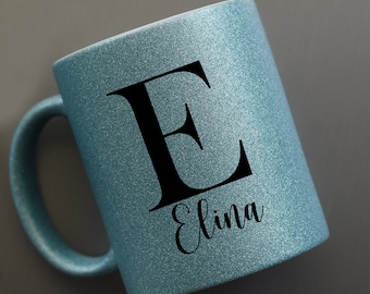 Personalisierte  Tasse - Tasse personalisiert mit Deinem Wunschtext - Kaffetasse mit Buchstaben