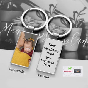 Key ring with your own photo | Keychain Personalized | drive carefully dad keychain | Mom, drive carefully