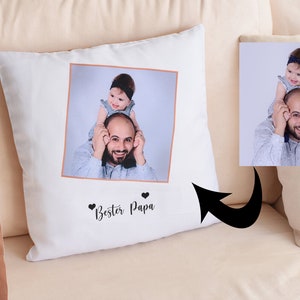 Photo Pillow with your desired picture/photo cushion 40x40 with colorful back image 3