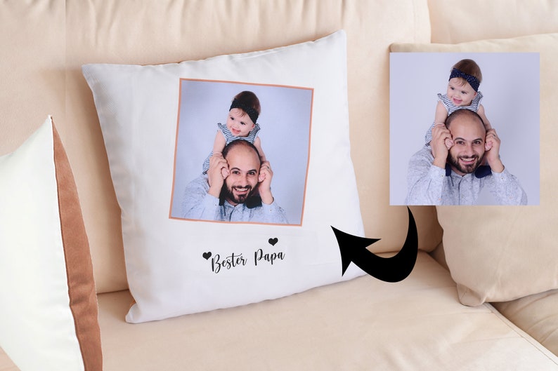 Photo Pillow with your desired picture/photo cushion 40x40 with colorful back image 3