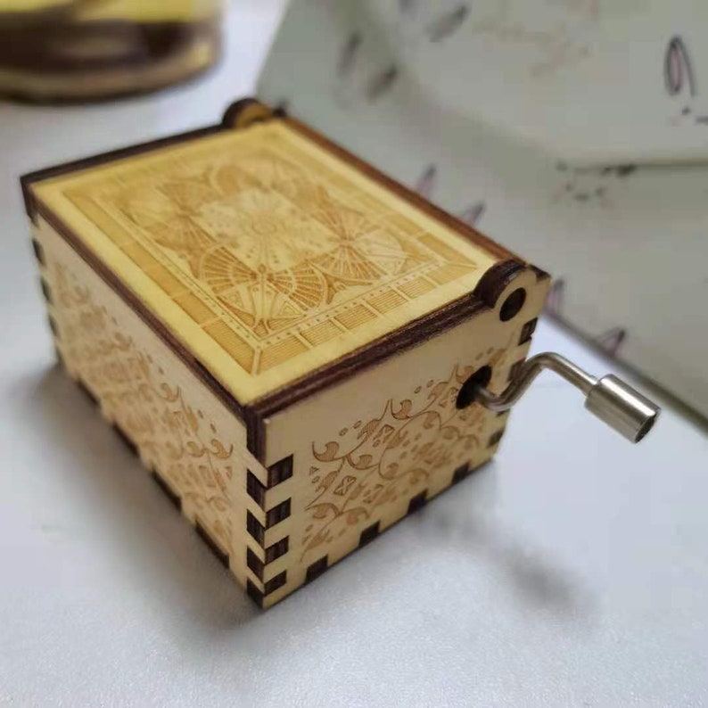 lovers as Festival gifts children Half character Hand crank Wooden music box\uff0cPerfect choice to send friends