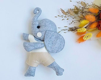 Felt elephant ornament, stuffed elephant plush, elephant gifts ideas, photography props