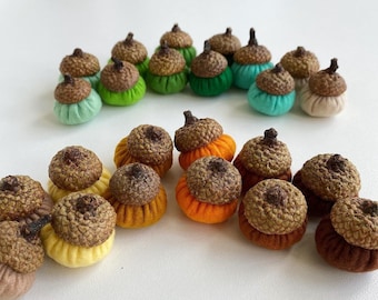 Felt acorns, acorn decor, wool acorns