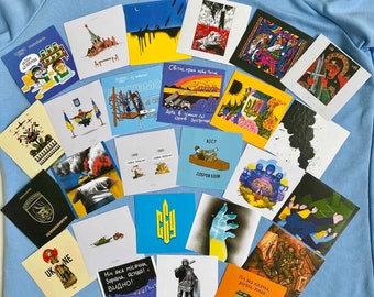 10 random Ukrainian stickers, support Ukraine, ukrainian souvenir, ukrainian sellers, ukrainian shops, charity, ukraine donation