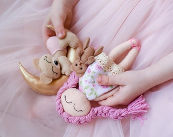 Baby photography props, newborn prop set, felt bear, doll felt