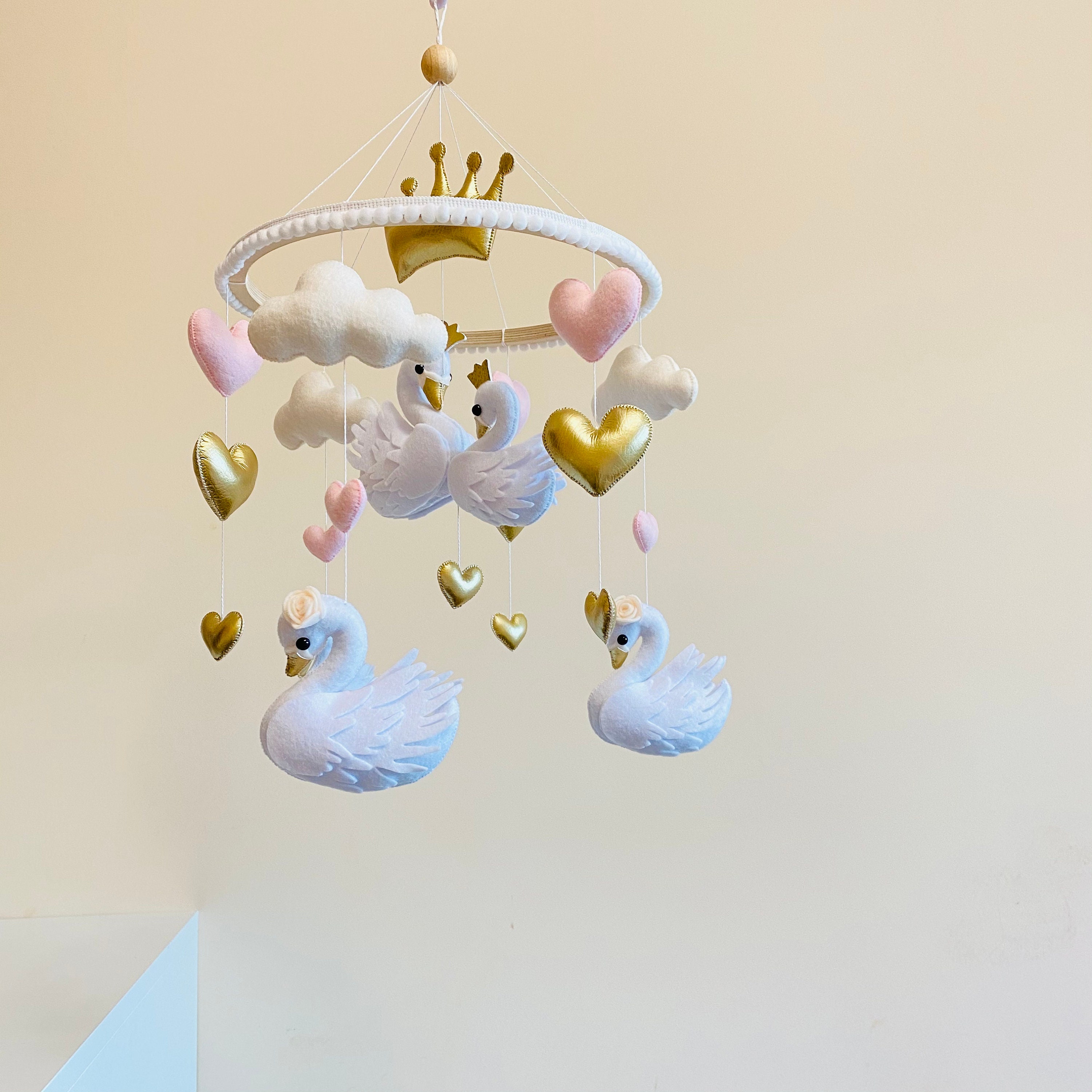 Swan nursery mobile swan mobile baby crib mobile mobile Etsy