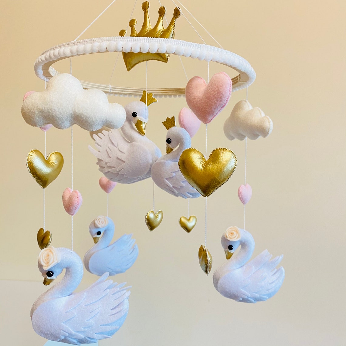 Swan nursery mobile swan mobile baby crib mobile mobile Etsy