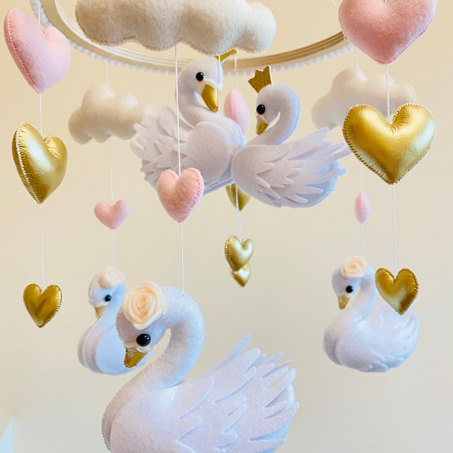 Swan nursery mobile swan mobile baby crib mobile mobile Etsy