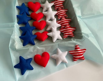 Patriotic felt stars, red white and blue stars
