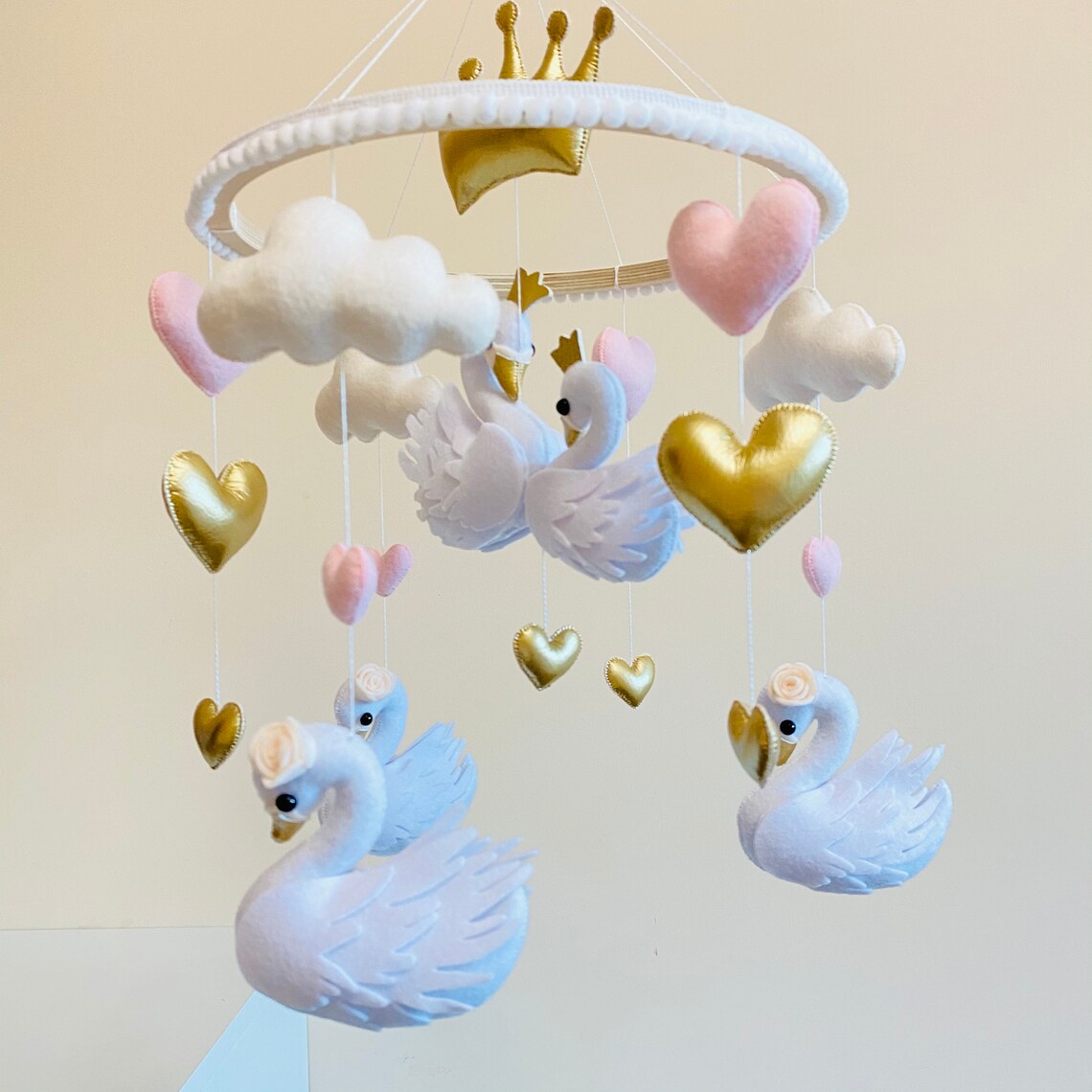 Swan nursery mobile swan mobile baby crib mobile mobile Etsy