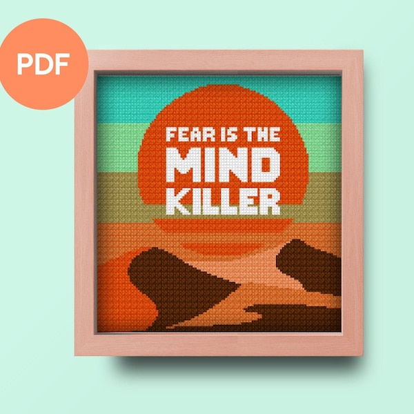 Dune Cross Stitch Pattern, instant download PDF, full instructions, suitable for beginner and advanced stitchers