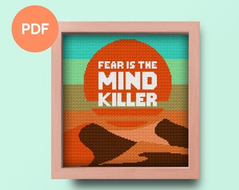 Dune Cross Stitch Pattern, instant download PDF, full instructions, suitable for beginner and advanced stitchers