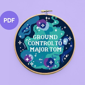Cosmic Cross Stitch Pattern, full-colour PDF, immediate download, complete instructions, suitable for all experience levels