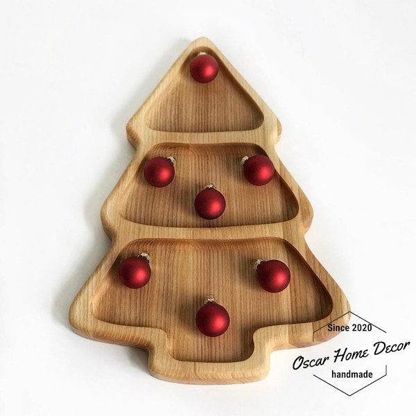 Arredamento per le vacanze in cucina - Piatti da portata per alberi di Natale - Piatto di legno Albero di Natale - Idea regalo di Natale - Decorazioni per la tavola di Natale