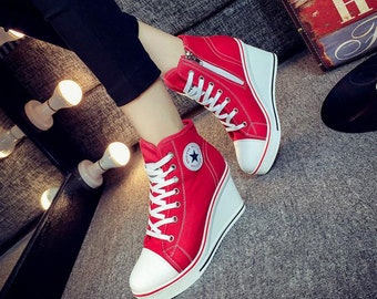 wedge heel converse shoes