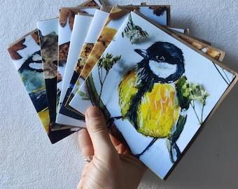 6 PACK | British Birds Card - Greetings Card - Bird Illustration-nature inspired christmas card-card bird- british bird christmas card pack