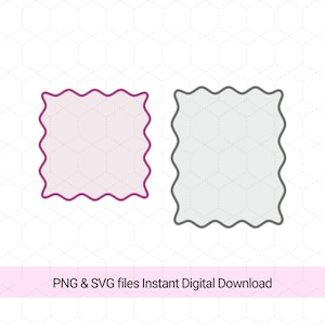 Wave Frame Svg, Png, Wave Scallop Edge Frame Cut File, Wave Frame Shapes, SVG editable files for Invitation, Cutting Files