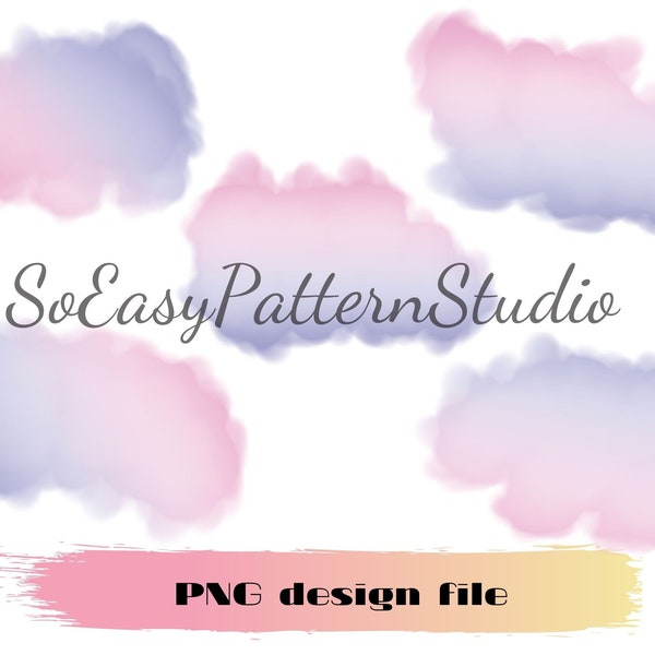 Blue and pink pastel splash and brush stroke background png, paint brush pastels colors, watercolor blots, png files for sublimation