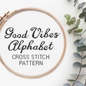Alphabet cross stitch pattern PDF, Calligraphy Font, Cursive cross stitch alphabet, Letters cross stitch , Full Alphabet crossstitching