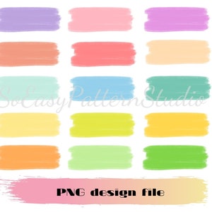 Watercolor brush Strokes background clipart Png, Hand drawn brush strokes bundle, paint brush pastels colors png files for sublimation