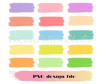 Watercolor brush Strokes background clipart Png, Hand drawn brush strokes bundle, paint brush pastels colors png files for sublimation