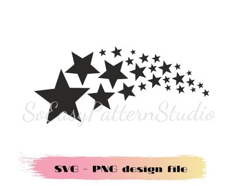 Star svg files for cricut, A wave of stars Png, silhouette cut files, star background svg, sparkle star clipart png, Stars background svg