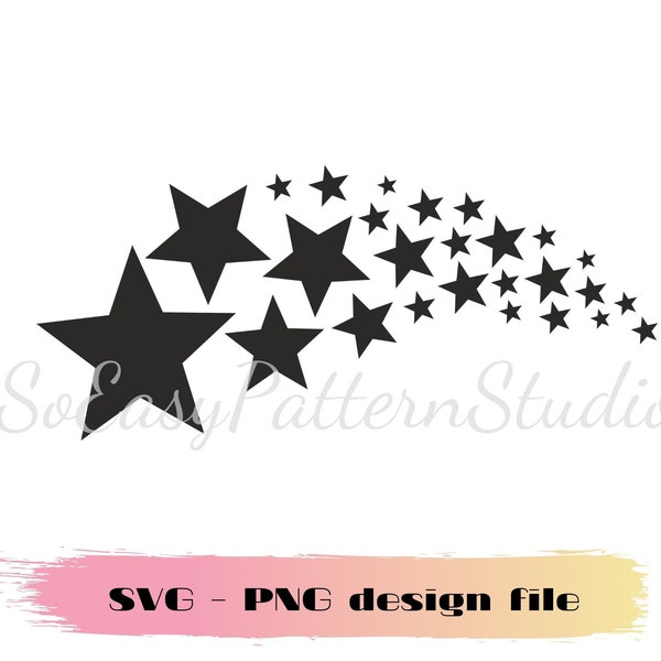 Star svg files for cricut, A wave of stars Png, silhouette cut files, star background svg, sparkle star clipart png, Stars background svg
