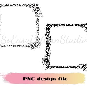 Distressed leopard paint frame Png, Leopard paint splatter sublimation design bundle, Digital download, cheetah frame background sublimation
