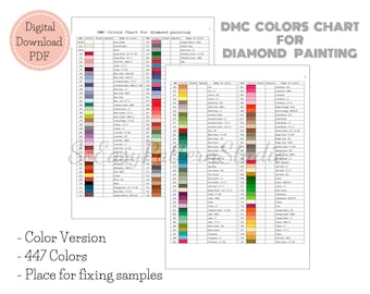Diamond Painting Dmc Color Chart DMC Colors Char for diamond painting PDF Download file DMC Diamond Art Color Chart Dmc Inventory List