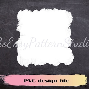 May include: A white chalk-like frame on a black chalkboard background. The text "So Easy Pattern Studio" is written in cursive on the chalkboard. The text "PNG design file" is written in white on a pink and yellow painted stripe at the bottom of the image.