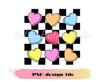 Candy hearts Png Design File, Sweet Heart Candies Png, Groovy valentines Png, Conversation hearts, Valentine Decor digital, instant download