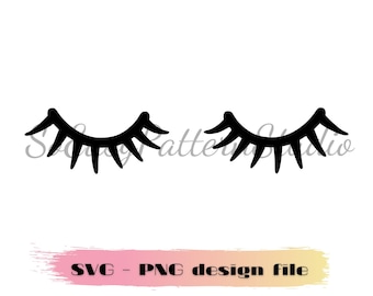 Fichiers Svg de cils mignons pour Cricut cils Svg yeux SVG fichier de coupe pour Silhouette Cricut Cameo cils Png téléchargement numérique fichiers