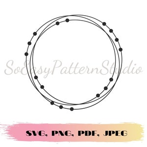Circle Frame svg, Circle Monogram Frame SVG, Silhouette Cut Files, Sketch Circle svg, Circle svg, Doodle Circle Cricut svg, Frame Png