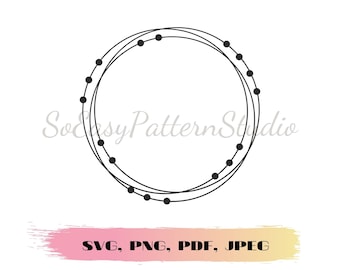 Circle Frame svg, Circle Monogram Frame SVG, Silhouette Cut Files, Sketch Circle svg, Circle svg, Doodle Circle Cricut svg, Frame Png