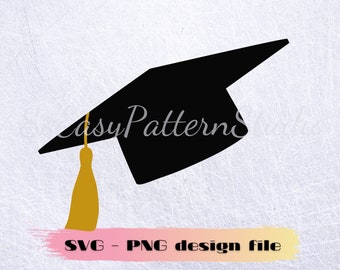 Casquette de remise des diplômes SVG, casquette de remise des diplômes universitaire, diplômé SVG, Png, fichiers Cricut, fichiers de coupe, clipart casquette de remise des diplômes,