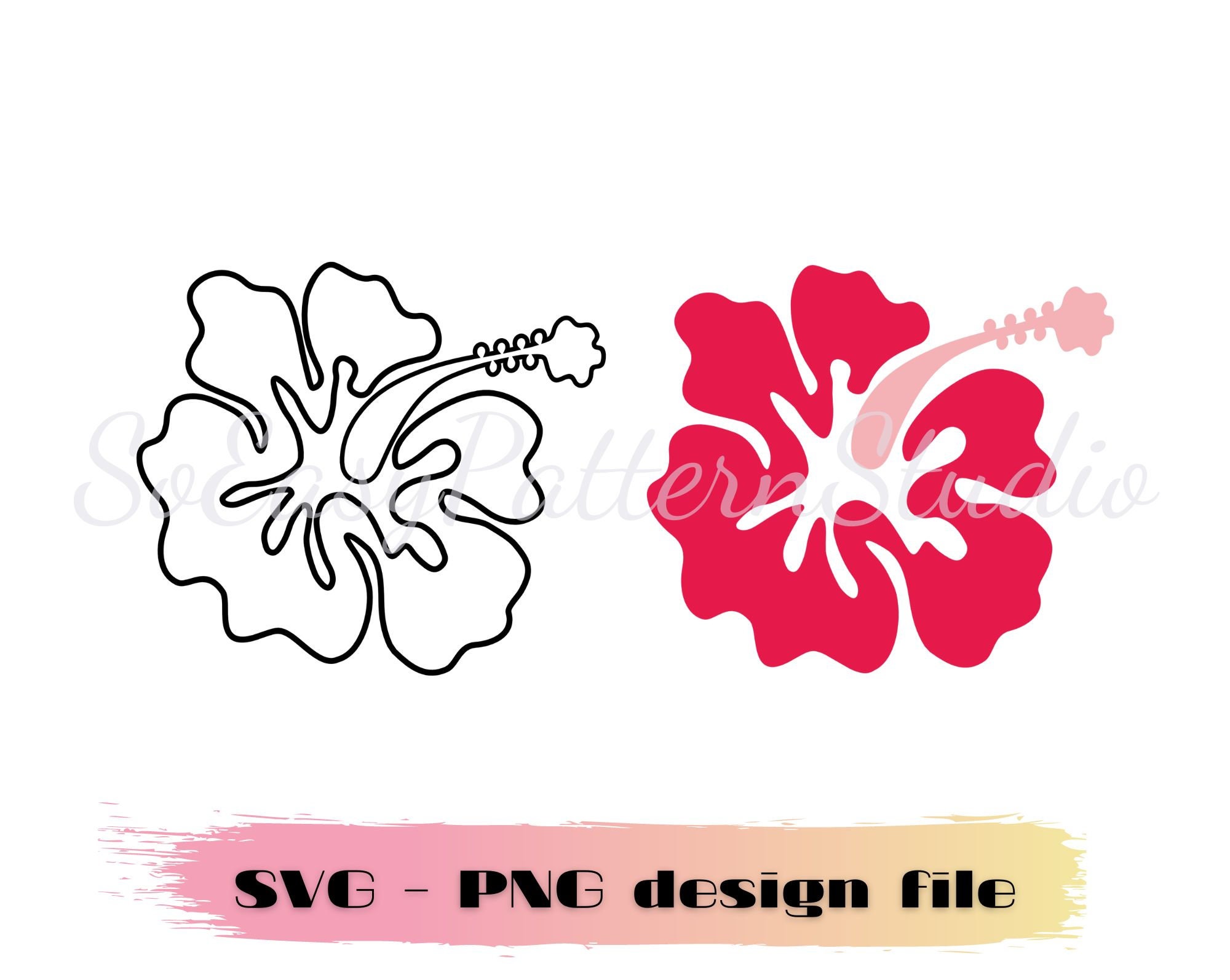 Hibiscus SVG Tropical Flower Svg Png Design Files Hawaiian - Etsy