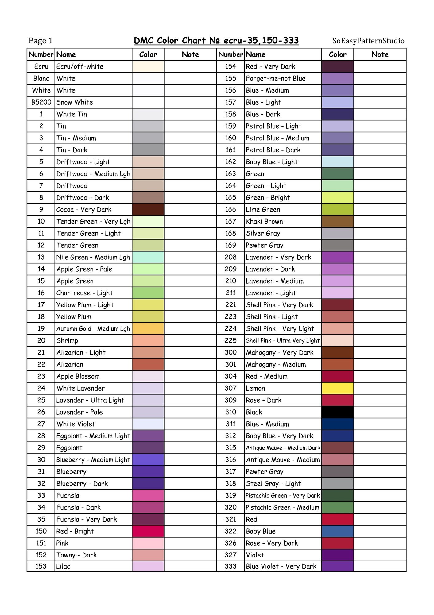Free Printable Dmc Floss Checklist Prntbl concejomunicipaldechinu gov co