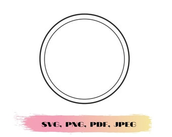 Circle Frame svg, Circle Monogram Frame SVG, Silhouette Cut Files, Sketch Circle svg, Circle svg, Doodle Circle Cricut svg, Frame Png