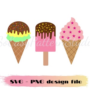 Ice Cream SVG Cut File bundle, Cricut Cut Files, Silhouette Cut Files, Ice Cream Cone Png, Double Ice Cream svg, Summer Party svg