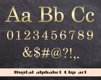 Gold letters numbers symbols Png files, Digital alphabet Clip art, Gold typography font, Christmas letters, Gold letters for backdrop png