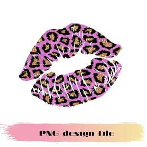 Puede incluir: Labios de purpurina rosa y dorada con un diseño de estampado de leopardo.