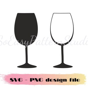Wine Glass Svg, Png, Silhouette Cutting files, Wine Glasses Svg, Wine Svg, Cut files for cricut,  Instant Digital Download