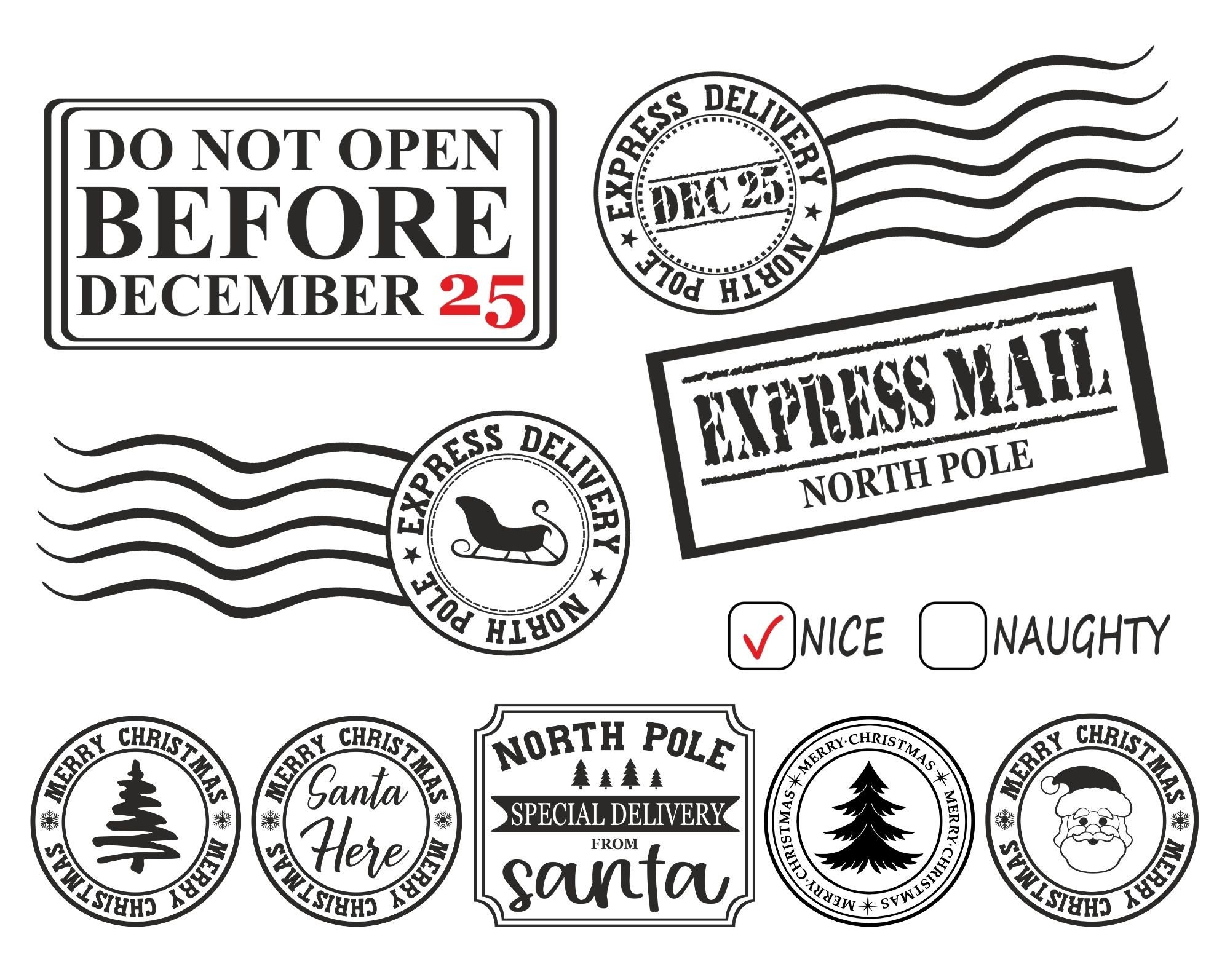 North Pole Express Postal Bundle Special Delivery Svg Etsy