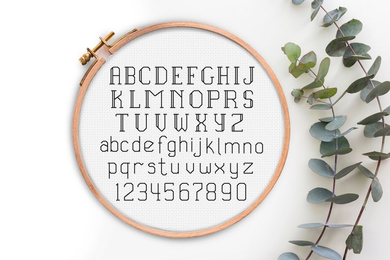 Alphabet Cross Stitch Pattern, Backstitch Alphabet Letters Cross Stitch ...
