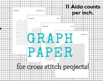 Graph Paper for Cross Stitch Needlework Embroidery Graph Paper Aida 11 Counted Cross stitch graph Paper Instant Download Ready To Print