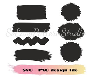 Paint Brush Strokes Template SVG Bundle, Brush Stroke Png file per sublimazione, Cricut Cut File, Silhouette Cutting Files Digital Download