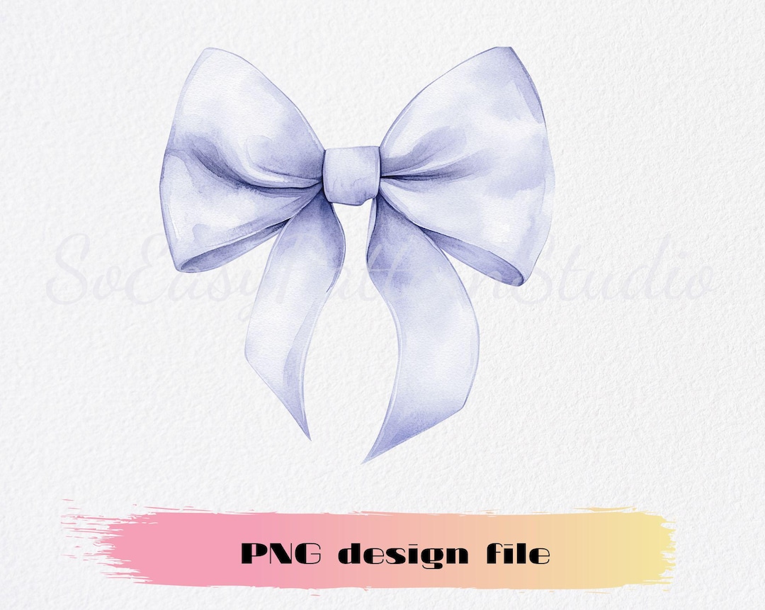 Blue Pastel Coquette Ribbon Bow Watercolor PNG Cute Light Blue Bow ...