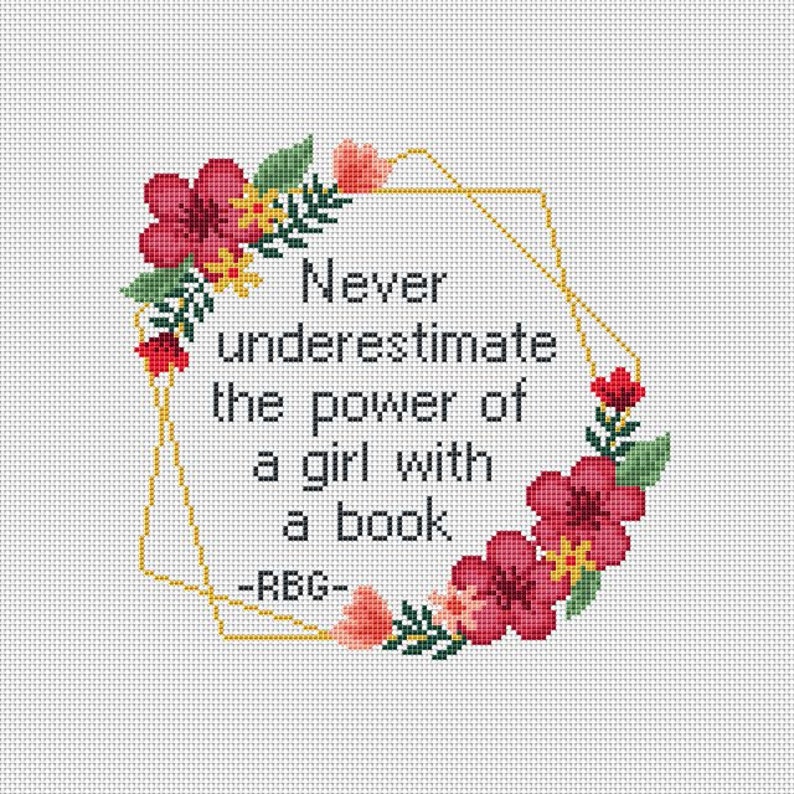 RBG Cross Stitch Pattern Feminist Cross stitch Pattern Never | Etsy