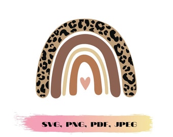 Leopard Rainbow SVG, Regenbogen svg, Cricut Cut Dateien, Silhouette Cut Dateien, Rainbow Baby svg, Png Datei, Instant Download, Aufkleber SVG Datei