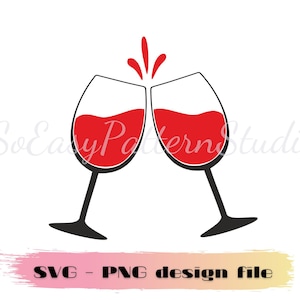Wine Glass Svg, Png, Silhouette Cutting files, Wine Glasses Svg, Wine Svg, Cut files for cricut,  Instant Digital Download